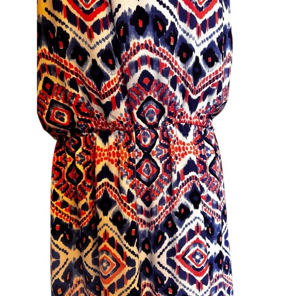 Cremieux XS Women Maxi Dress Boho Geometric Print Sleeveless Halter Summer Beach - Picture 4 of 10